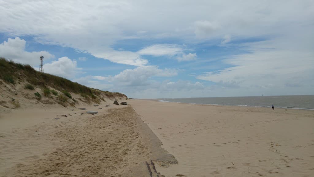 La plage presque déserte