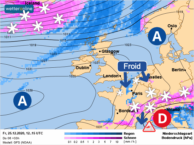 Carte de prévisions d'europe du Vendredi 25 décembre 2020