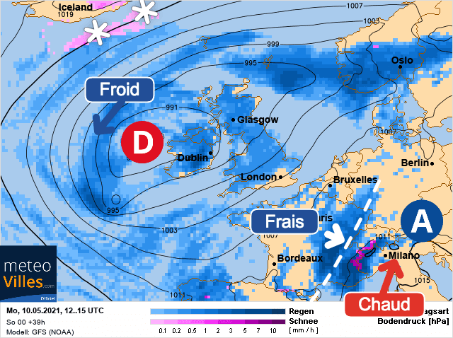 Carte de prévisions d'europe du Lundi 10 mai 2021