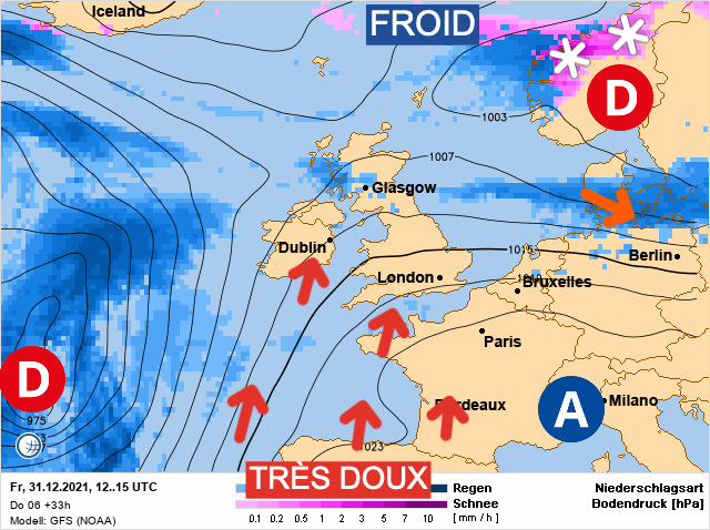 Carte de prévisions d'europe du Vendredi 31 décembre 2021
