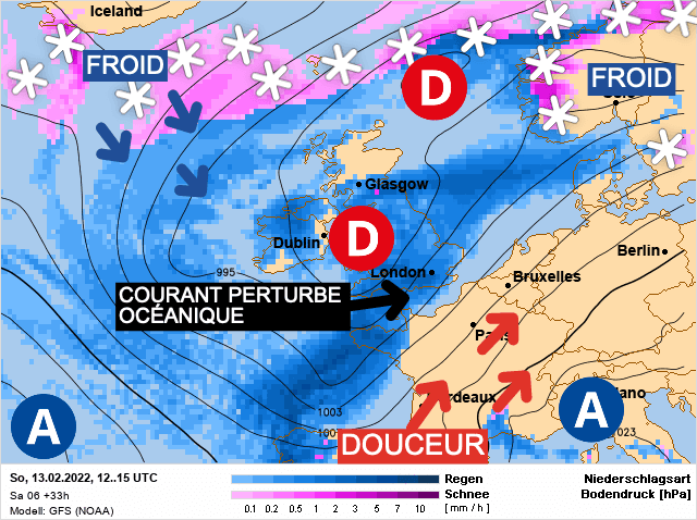 Carte de prévisions d'europe du Dimanche 13 février 2022