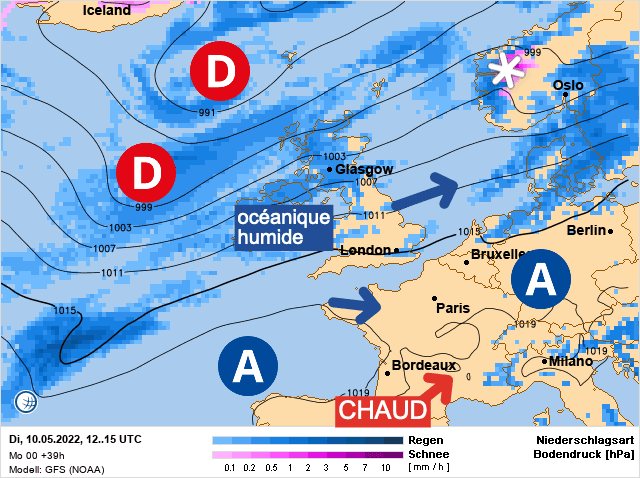 Carte de prévisions d'europe du Mardi 10 mai 2022