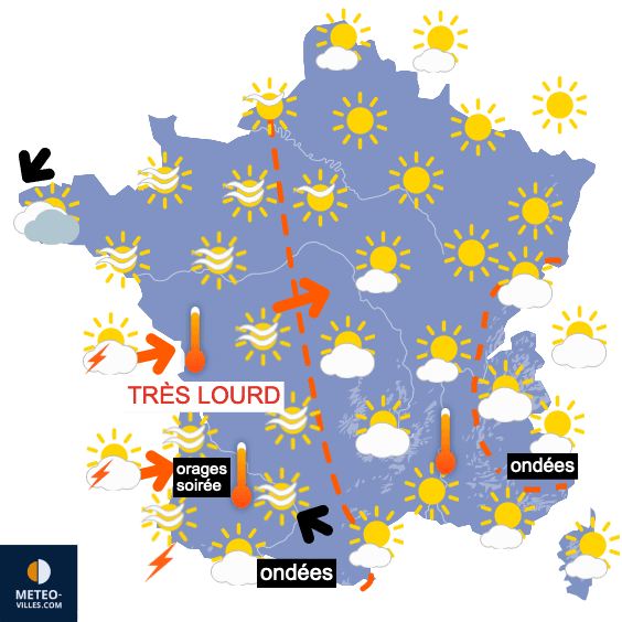 Orage et forte chaleur, puis basculement possible