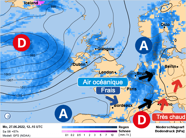 Carte de prévisions d'europe du Lundi 27 juin 2022