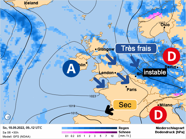 Carte de prévisions d'europe du Dimanche 18 septembre 2022