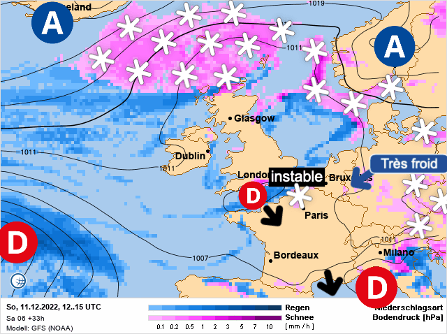 Carte de prévisions d'europe du Dimanche 11 décembre 2022