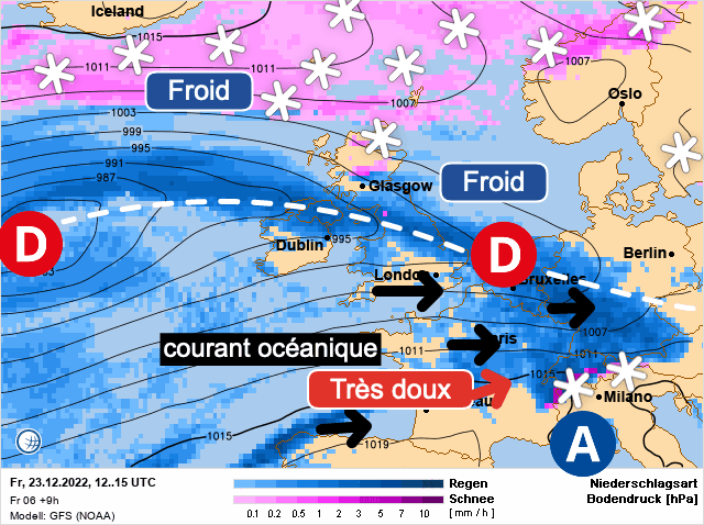 Carte de prévisions d'europe du Vendredi 23 décembre 2022
