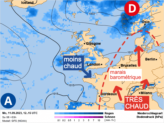Carte de prévisions d'europe du Lundi 11 septembre 2023