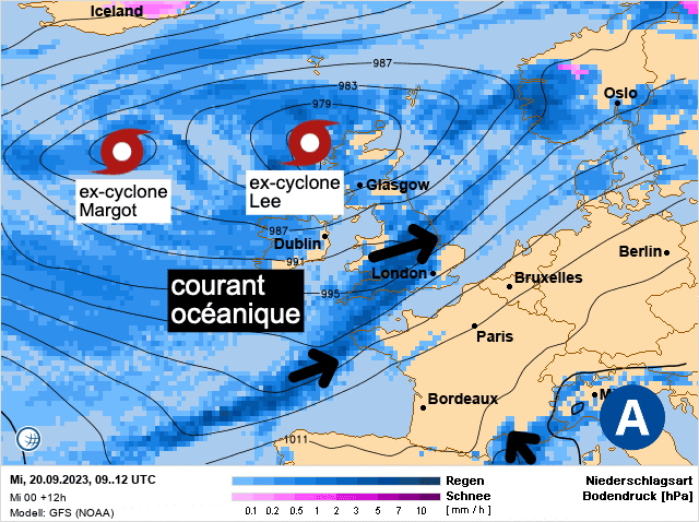 Carte de prévisions d'europe du Mercredi 20 septembre 2023