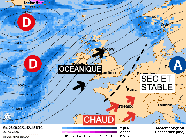 Carte de prévisions d'europe du Lundi 25 septembre 2023