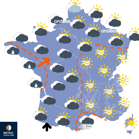 Carte de prévisions du temps du Mercredi 29 novembre 2023