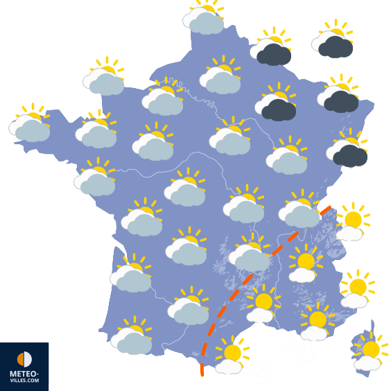 Carte de prévisions du temps du Dimanche 3 décembre 2023