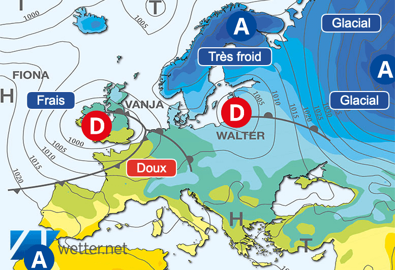 Carte de prévisions d'europe du Mardi 12 décembre 2023