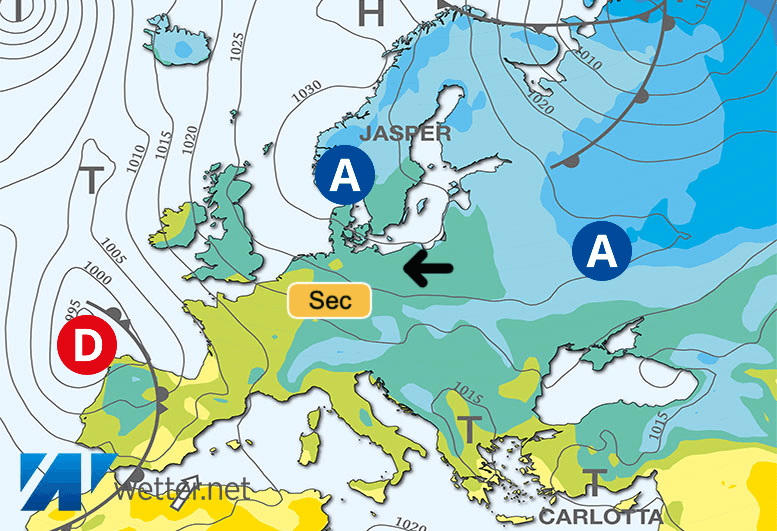 Carte de prévisions d'europe du Jeudi 7 mars 2024