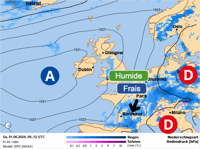 Carte de prévisions d'europe du Samedi 1 juin 2024
