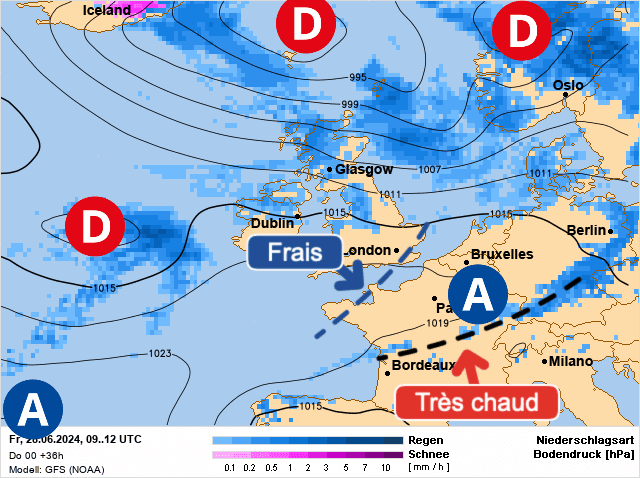 Carte de prévisions d'europe du Vendredi 28 juin 2024