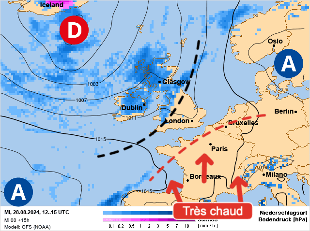 Carte de prévisions d'europe du Mercredi 28 août 2024