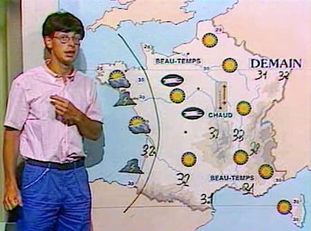 Eté 1983 - présentation météo sur TF1 par Denis Vincenti 