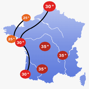 Image d'illustration pour Pic de chaleur en milieu de semaine