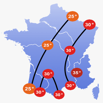 Image d'illustration pour Pic de chaleur en milieu de semaine