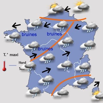 Encore assez pluvieux, mais plus chaud au sud 