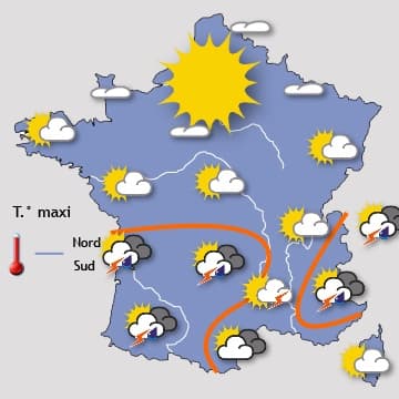 Toujours des orages au sud et un temps plus stable au nord