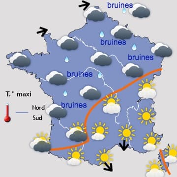 Doux mais généralement gris - pluvieux au Nord 