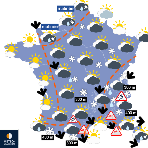 Vigilance neige verglas en soirée de samedi et la nuit