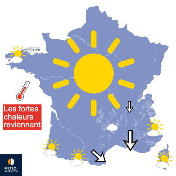 La canicule revient et s'intensifie, sauf au nord