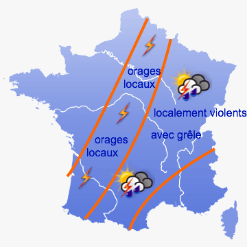 Image d'illustration pour Risque de violents orages pour jeudi