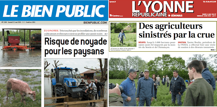 Image d'illustration pour Bourgogne - Champagne Ardenne - Rhône Alpes : Point sur les crues