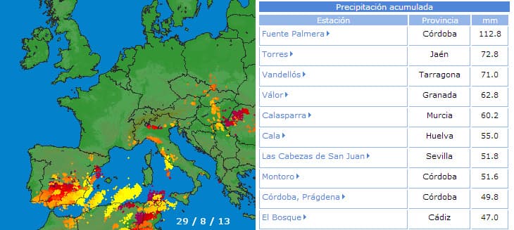 Image d'illustration pour Orages violents en Espagne