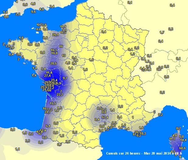 Image d'illustration pour Pluies orageuses abondantes sur la France
