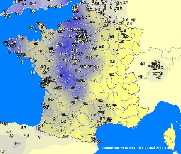 Image d'illustration pour Pluies orageuses abondantes sur la France