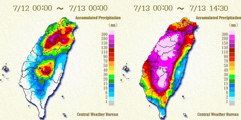 Image d'illustration pour Typhon Soulik - bilan à Taïwan - menace pour la Chine