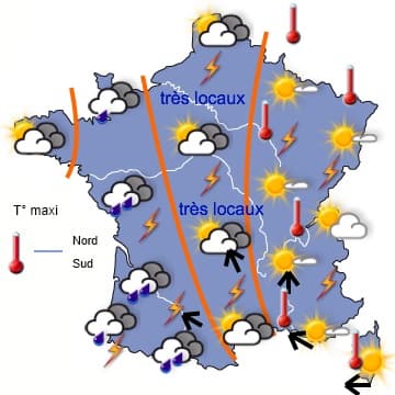 Généralisation des orages et fin de la chaleur dans l'Est pour jeudi