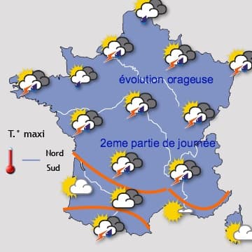 Des orages progressivement moins fréquents